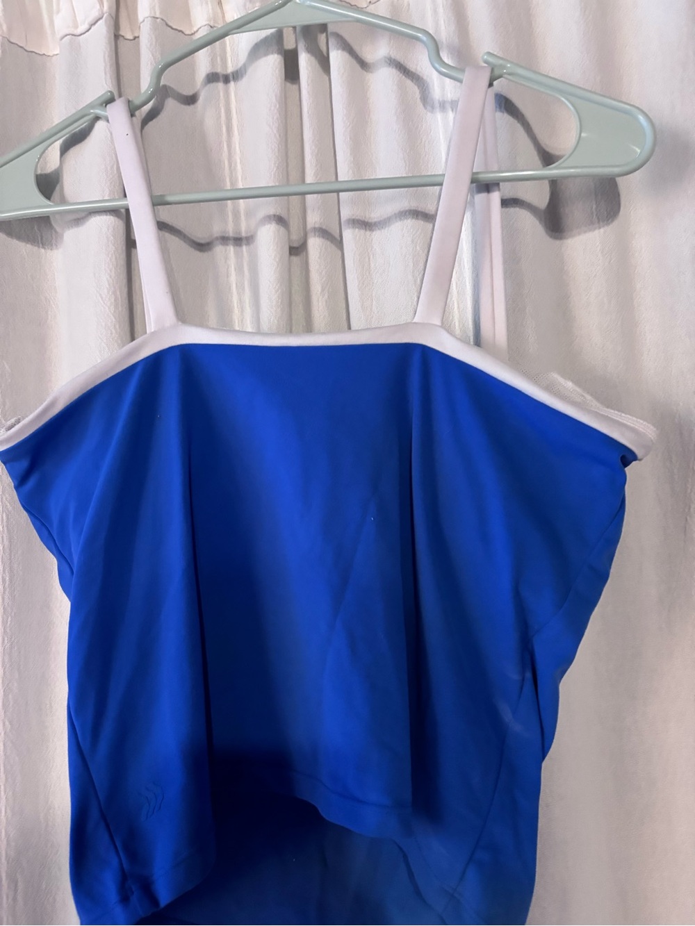 all in motion Blue and White Crop Tank Top